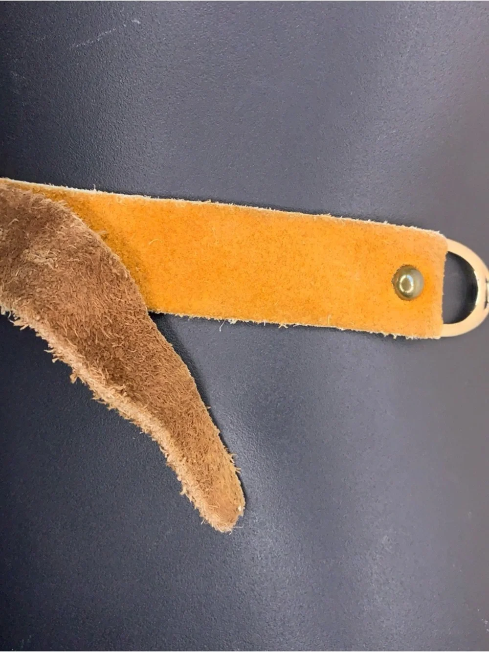Vintage Small Western Belt Leather Multitone Red Tan Brown Gold Buckle Boho